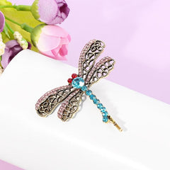 Rhinestone Dragonfly Hair Clip Bobby Pin Side Clip Head Jewelry