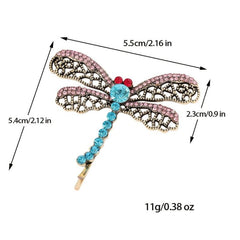 Rhinestone Dragonfly Hair Clip Bobby Pin Side Clip Head Jewelry
