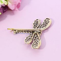Rhinestone Dragonfly Hair Clip Bobby Pin Side Clip Head Jewelry