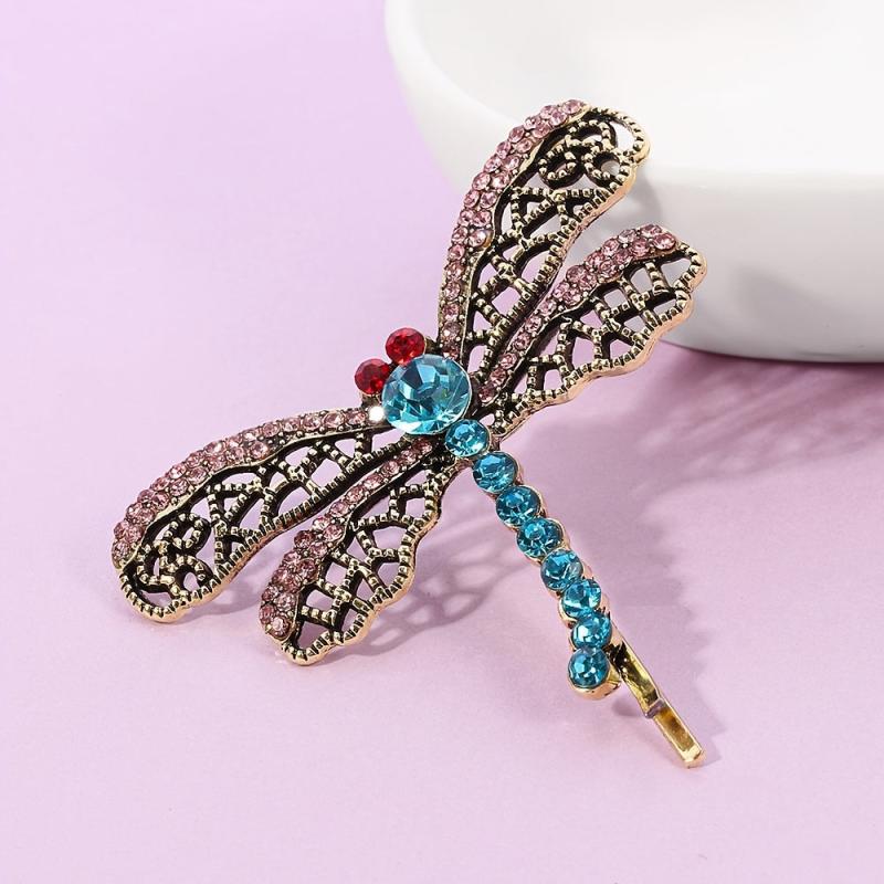 Rhinestone Dragonfly Hair Clip Bobby Pin Side Clip Head Jewelry