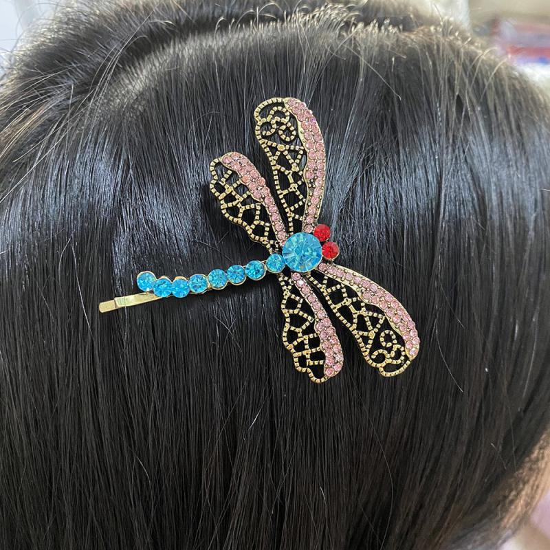 Rhinestone Dragonfly Hair Clip Bobby Pin Side Clip Head Jewelry