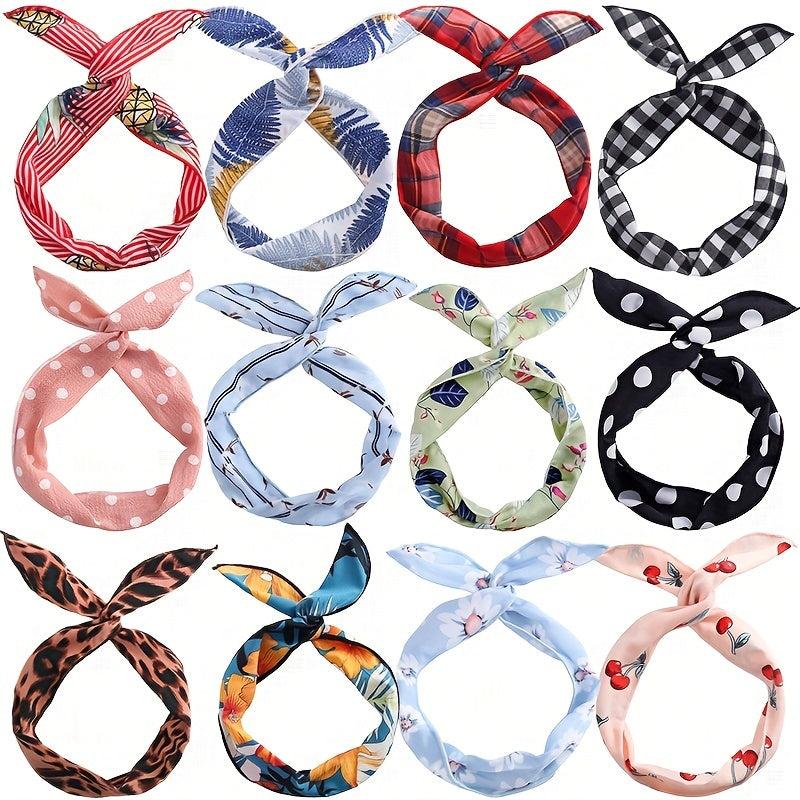 5 5pcs Printed Hair Tie Wide Headbands Women's Hair Accessories