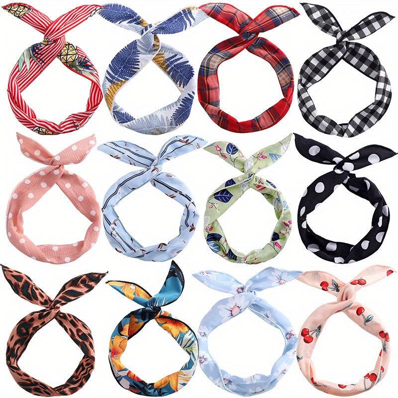 5 5pcs Printed Hair Tie Wide Headbands Women's Hair Accessories