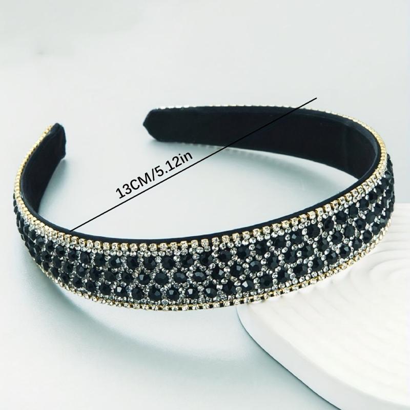 Rhinestone Headband Glitter Wide Headdress Hair Accessories
