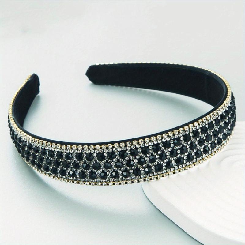 Rhinestone Headband Glitter Wide Headdress Hair Accessories
