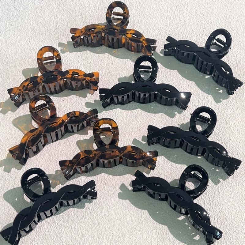 6pcs Large Hair Claw Vintage Solid Shark Claw Hair Accessories