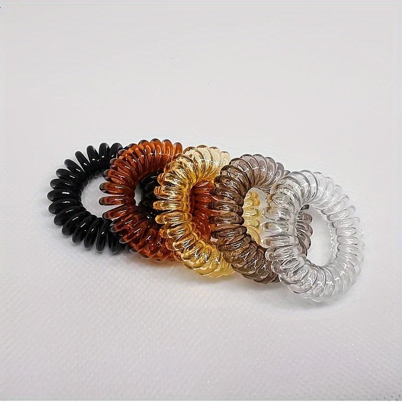 18pcs Small Spiral Hair Tie Elastic Ponytail Holder Hair Accessory