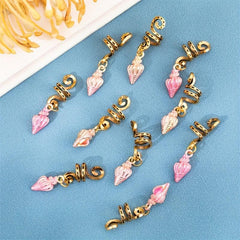 Enamel Conch Hair Beads Dreadlock Hair Ring Oceans Series Hair Accessories