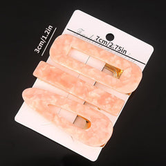 3pcs Acetic Acid Acrylic Hair Clip Marble Pattern Headwear Hair Accessories