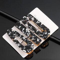 3pcs Acetic Acid Acrylic Hair Clip Marble Pattern Headwear Hair Accessories