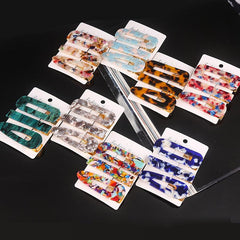 3pcs Acetic Acid Acrylic Hair Clip Marble Pattern Headwear Hair Accessories