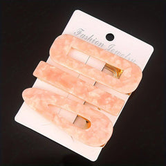 3pcs Acetic Acid Acrylic Hair Clip Marble Pattern Headwear Hair Accessories