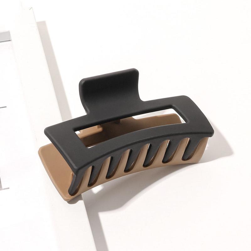 Frosted Two Tone Hair Claw Clip Rectangle Hairpin Strong Hold
