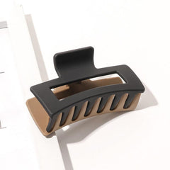 Frosted Two Tone Hair Claw Clip Rectangle Hairpin Strong Hold