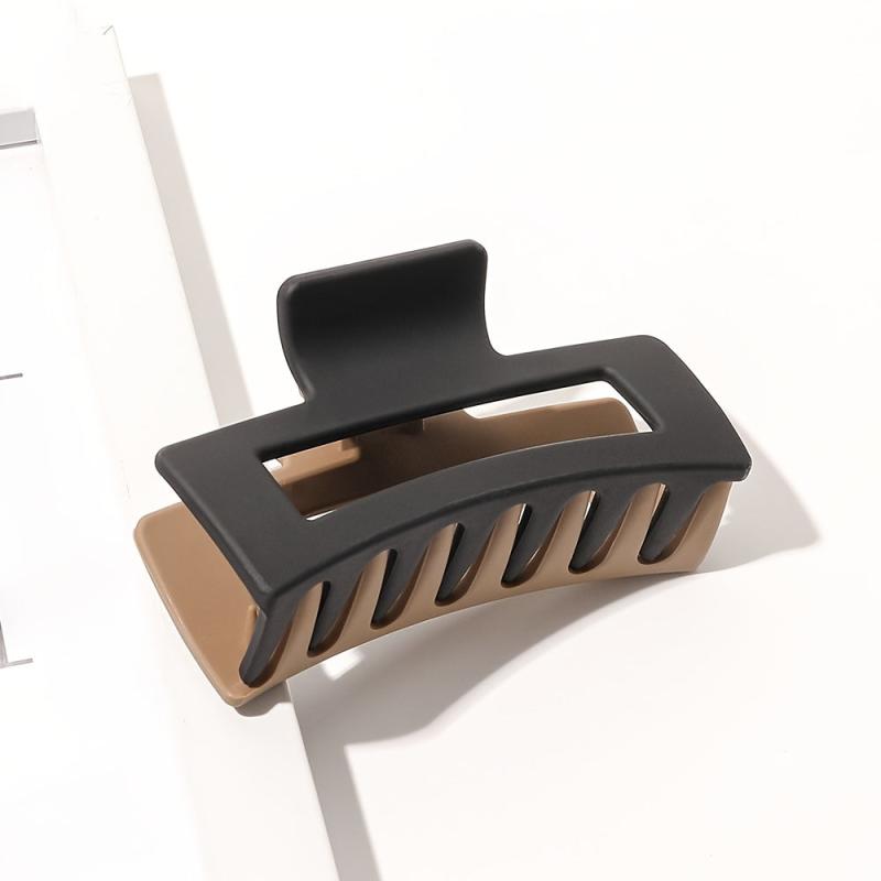 Frosted Two Tone Hair Claw Clip Rectangle Hairpin Strong Hold