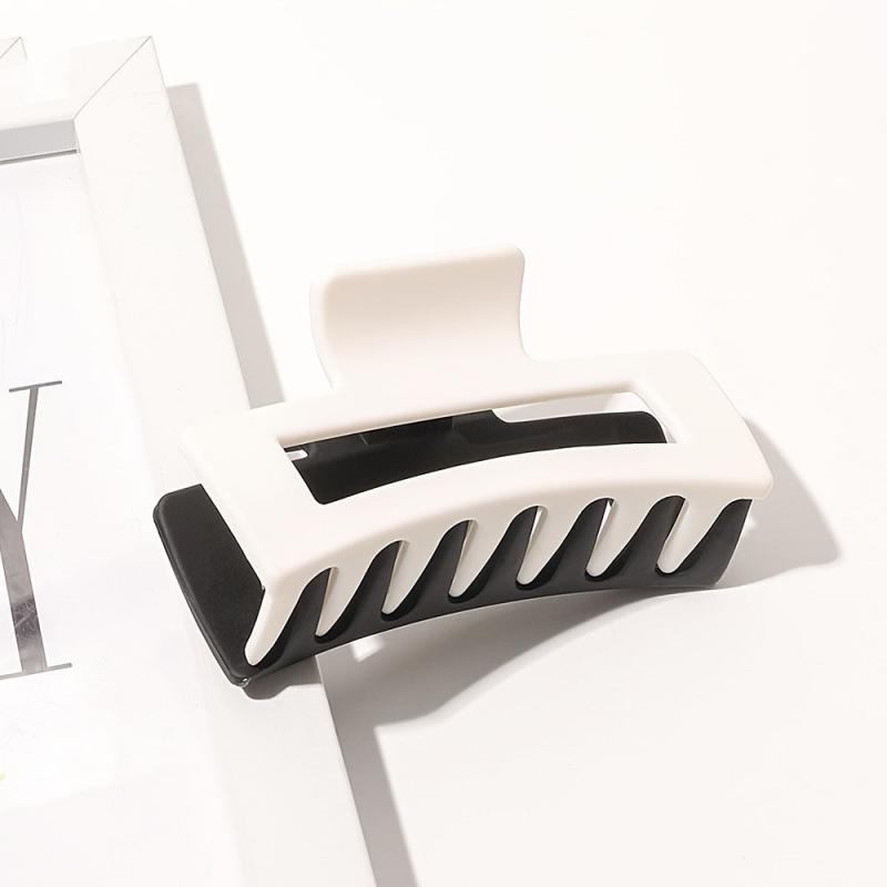 Frosted Two Tone Hair Claw Clip Rectangle Hairpin Strong Hold