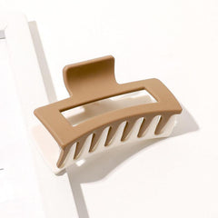 Frosted Two Tone Hair Claw Clip Rectangle Hairpin Strong Hold