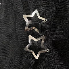 50pcs Y2K Hollow Star Snap Hair Clip For Bangs Braids Girls