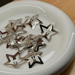50pcs Y2K Hollow Star Snap Hair Clip For Bangs Braids Girls