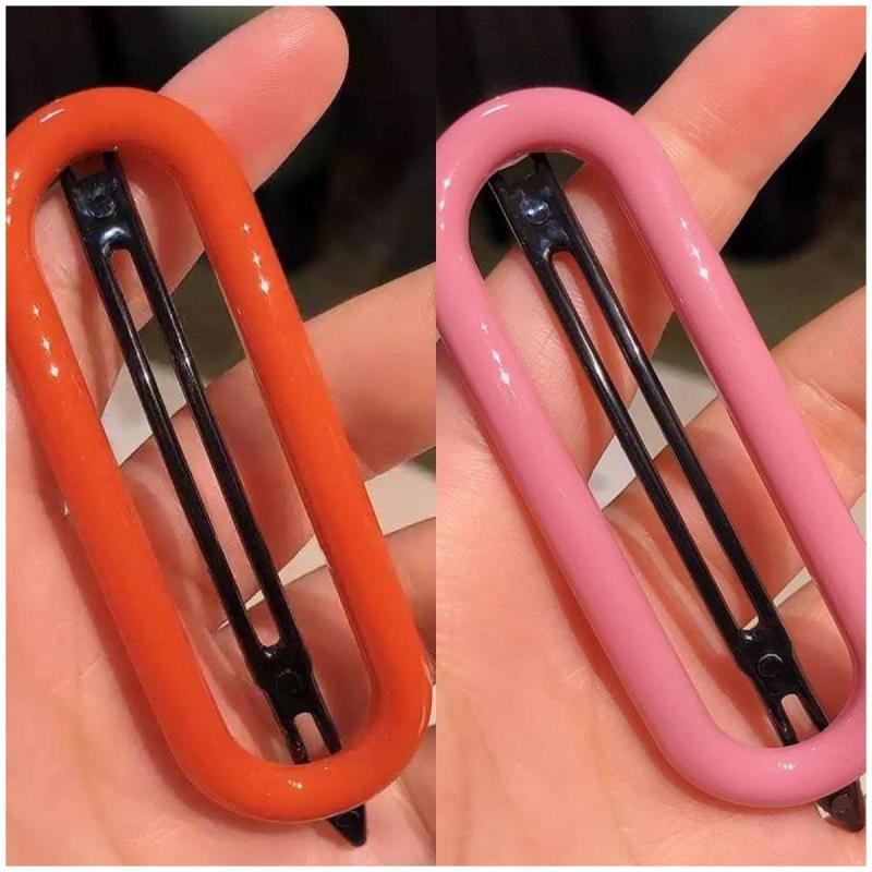 Y2K Candy Oval Hair Clip - Solid Non Slip Hair Decoration
