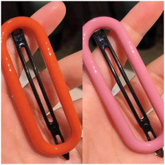 Y2K Candy Oval Hair Clip - Solid Non Slip Hair Decoration