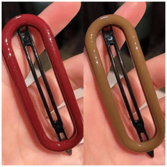 Y2K Candy Oval Hair Clip - Solid Non Slip Hair Decoration