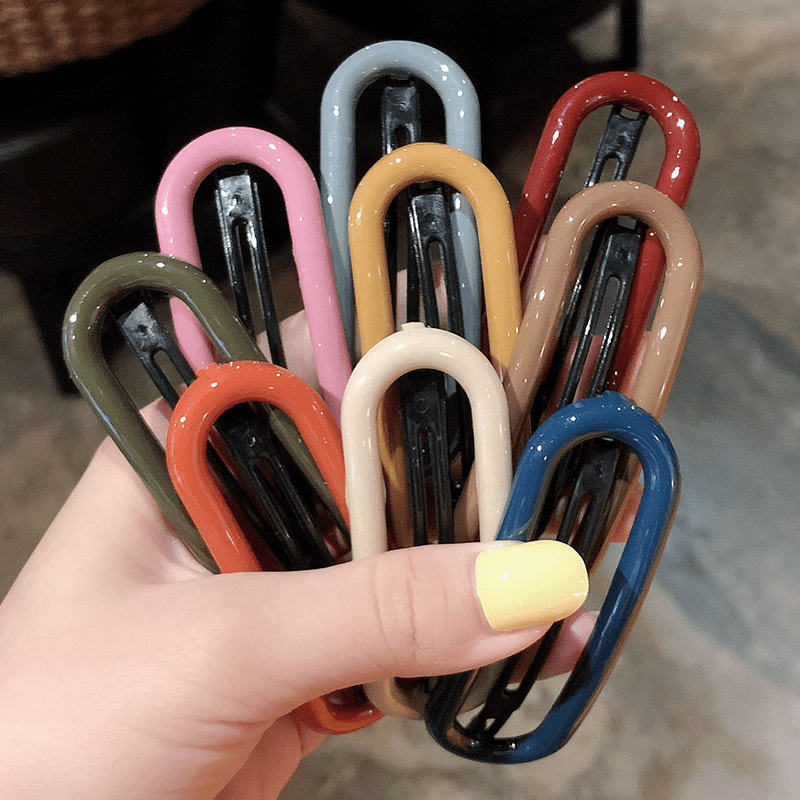 Y2K Candy Oval Hair Clip - Solid Non Slip Hair Decoration