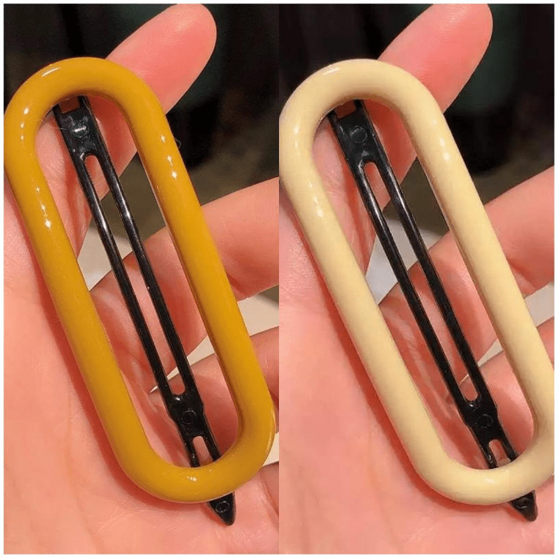 Y2K Candy Oval Hair Clip - Solid Non Slip Hair Decoration