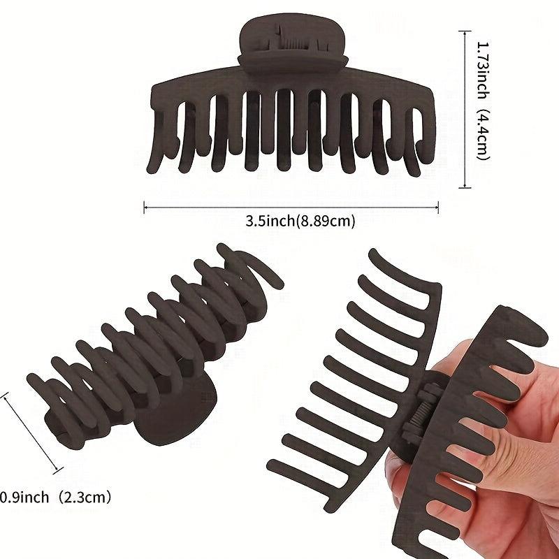 6pcs Solid Hair Claw Matte Banana Clip Non Slip Hair Accessory