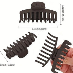 6pcs Solid Hair Claw Matte Banana Clip Non Slip Hair Accessory