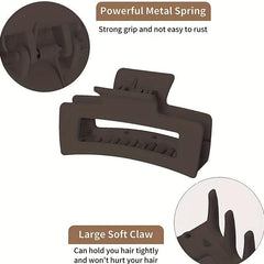 6pcs Solid Hair Claw Matte Banana Clip Non Slip Hair Accessory