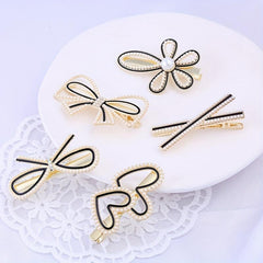 Faux Pearl Hair Clip Duck Billed Non Slip Side Clip Bangs Clip Hair Accesso