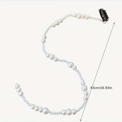 Faux Pearl Beaded Hair Clip Hair Chain Headpiece