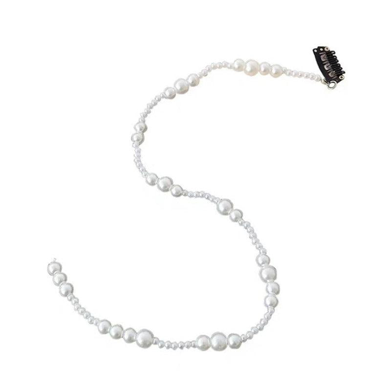 Faux Pearl Beaded Hair Clip Hair Chain Headpiece