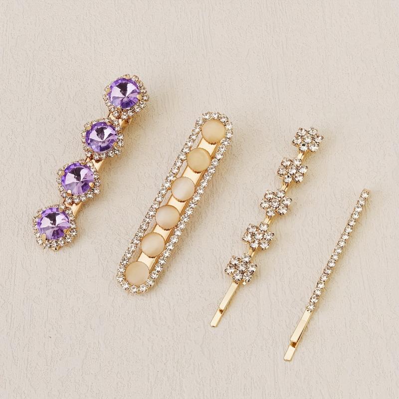 Colorful Crystals Metal Bobby Pin Side Clip Hair Accessories