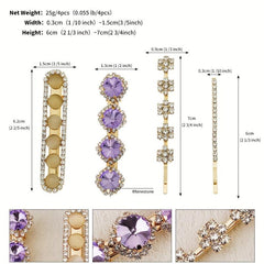 Colorful Crystals Metal Bobby Pin Side Clip Hair Accessories