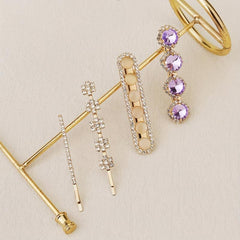Colorful Crystals Metal Bobby Pin Side Clip Hair Accessories