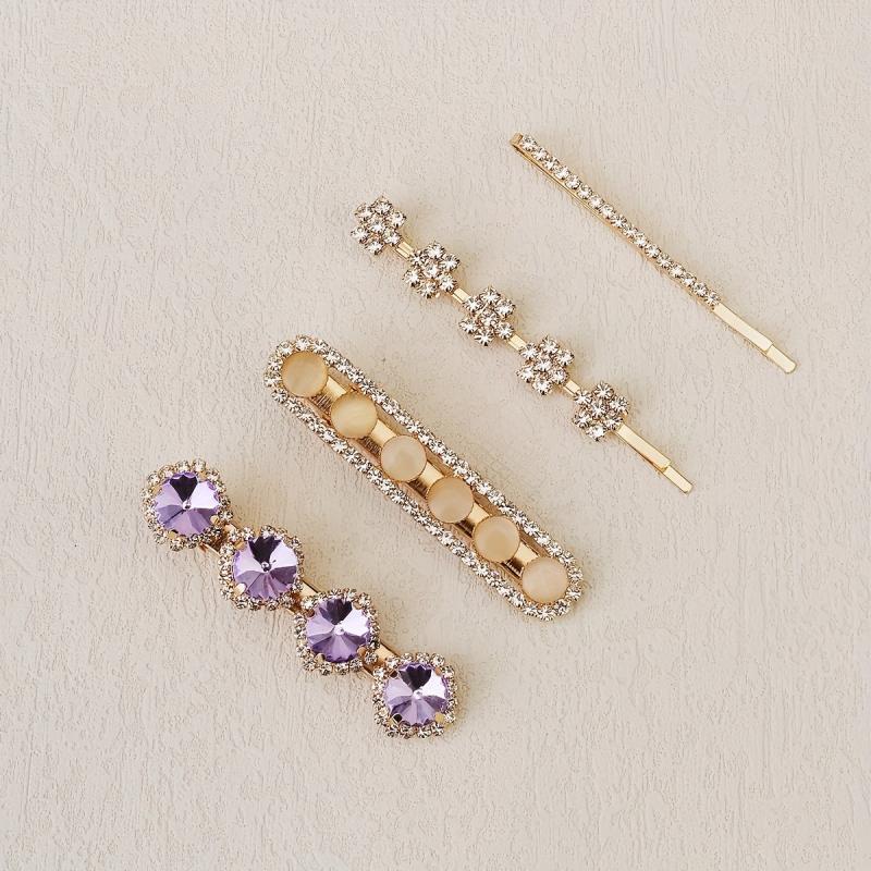 Colorful Crystals Metal Bobby Pin Side Clip Hair Accessories