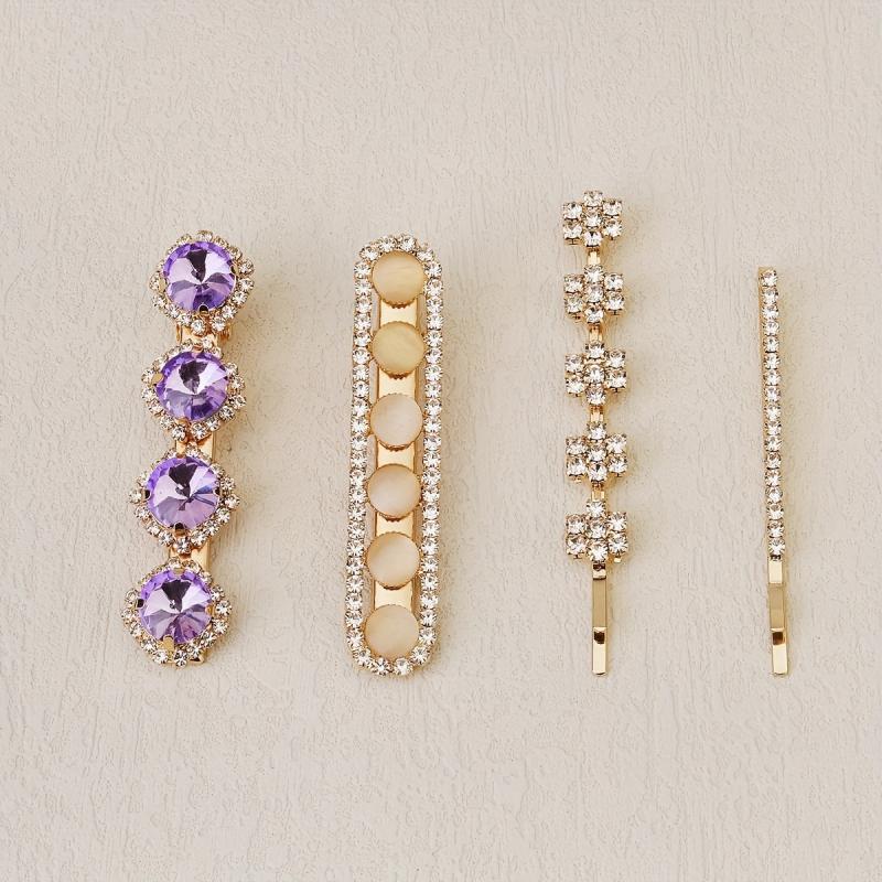 Colorful Crystals Metal Bobby Pin Side Clip Hair Accessories