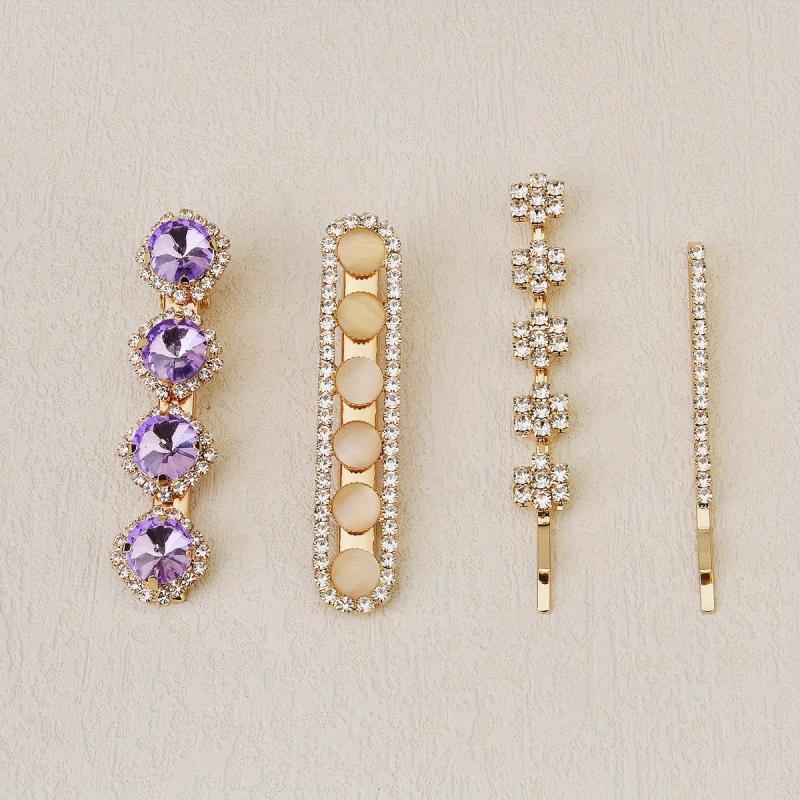 Colorful Crystals Metal Bobby Pin Side Clip Hair Accessories