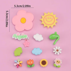 12pcs Cartoon Shoe Charm Clogs DIY Decoration Sandal Buckles