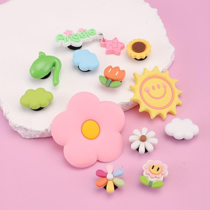 12pcs Cartoon Shoe Charm Clogs DIY Decoration Sandal Buckles