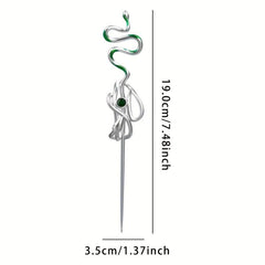 Gothic Snake Shape Hairpin Silvery Metal Hair Stick Dark Style Hair Accessories
