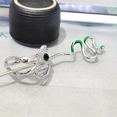 Gothic Snake Shape Hairpin Silvery Metal Hair Stick Dark Style Hair Accessories