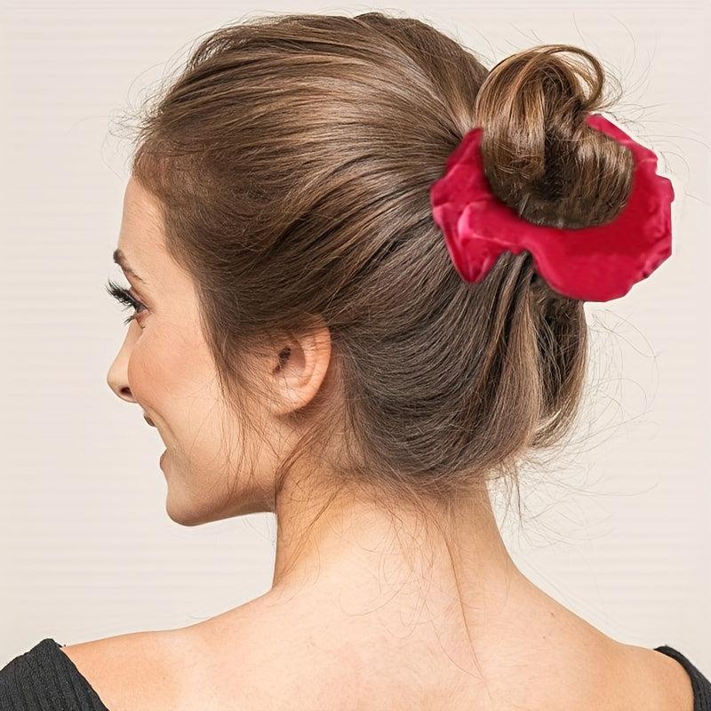 10pcs Large Velvet Hair Scrunchie Ponytail Hair Tie