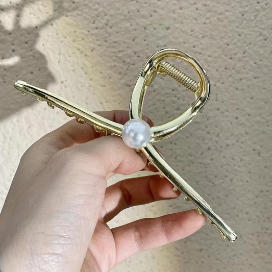 3pcs Pearl Hair Claw Nonslip Ponytail Holder Women Girls Hair Claw
