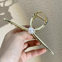 3pcs Pearl Hair Claw Nonslip Ponytail Holder Women Girls Hair Claw