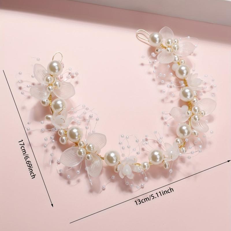 Faux Pearl Flower Headband Hair Accessory for Women
