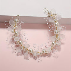 Faux Pearl Flower Headband Hair Accessory for Women