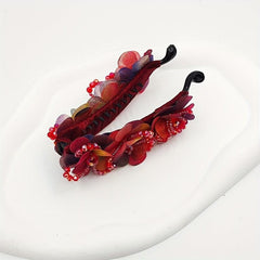 Rhinestone Flower Hair Claw Clip for Women Girls
